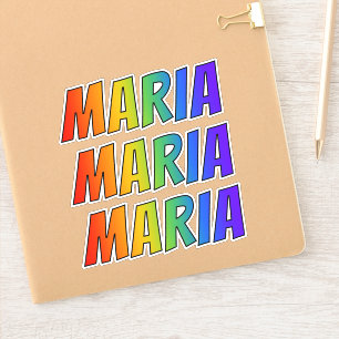 Sticker Prénom "MARIA" avec colorant arc-en-ciel amusant