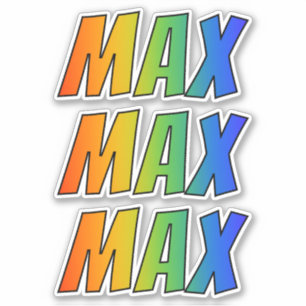 Sticker Prénom "max" avec la coloration d'arc-en-ciel