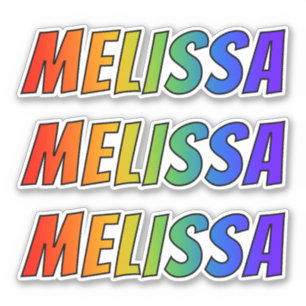 Sticker Prénom "MELISSA" avec colorant arc en ciel amusant