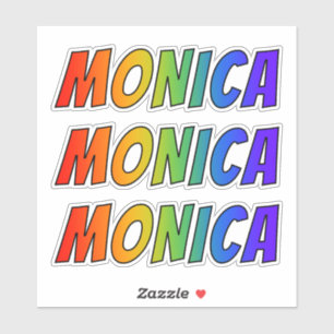 Sticker Prénom "MONICA" avec colorant arc-en-ciel amusant