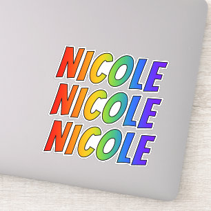 Sticker Prénom "NICOLE" avec colorant arc-en-ciel amusant