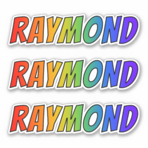 Sticker Prénom "RAYMOND" avec colorant arc-en-ciel amusant