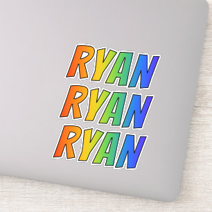 Sticker Prénom "RYAN" avec colorant arc-en-ciel amusant