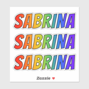 Sticker Prénom "SABRINA" avec la coloration d'arc-en-ciel