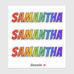 Sticker Prénom "SAMANTHA" avec colorant arc-en-ciel amusa