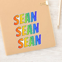Prénom "SEAN" avec colorant arc-en-ciel amusant