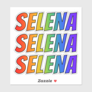 Sticker Prénom "SELENA" avec colorant arc-en-ciel amusant