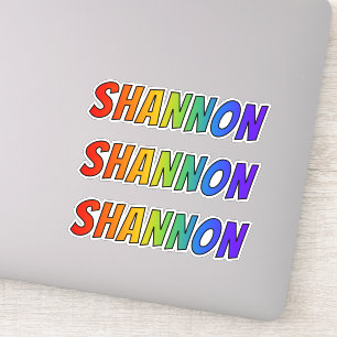 Sticker Prénom "SHANNON" avec colorant arc-en-ciel amusant