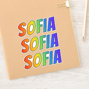 Sticker Prénom "SOFIA" avec la coloration d'arc-en-ciel