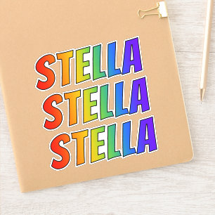 Sticker Prénom "STELLA" avec la coloration d'arc-en-ciel