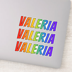 Sticker Prénom "VALERIA" avec colorant arc-en-ciel amusant