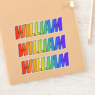 Sticker Prénom "WILLIAM" avec la coloration d'arc-en-ciel