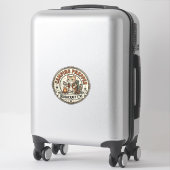 Sticker Préparation de camping Bushcraft Chat Préparation (Sur valise)