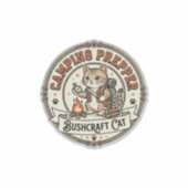 Sticker Préparation de camping Bushcraft Chat Préparation (Devant)