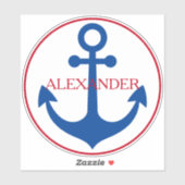 Sticker Preppy Nautical Anchor Personalized (Feuille)