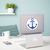Sticker Preppy Nautical Anchor Personalized (Ordinateur portable sur le bureau)