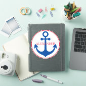Sticker Preppy Nautical Anchor Personalized (Couverture iPad)