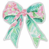Sticker Preppy rose et Aqua Floral Bow (Devant)