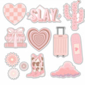 Sticker preppy rose pâle (Devant)