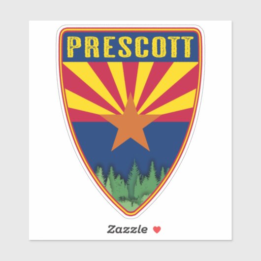 Sticker Prescott Arizona Shield (Feuille)