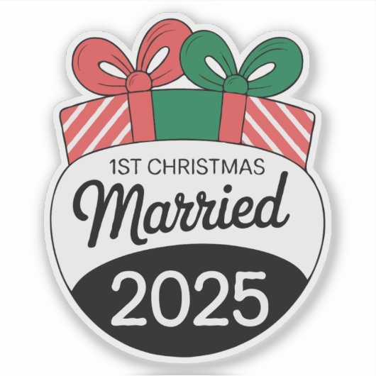 Sticker Présentations de Noël modernes | 1er Noël marié (Devant)