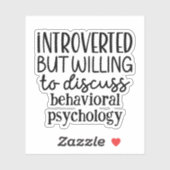 Sticker Présenté mais prêt à discuter de psychologie (Feuille)