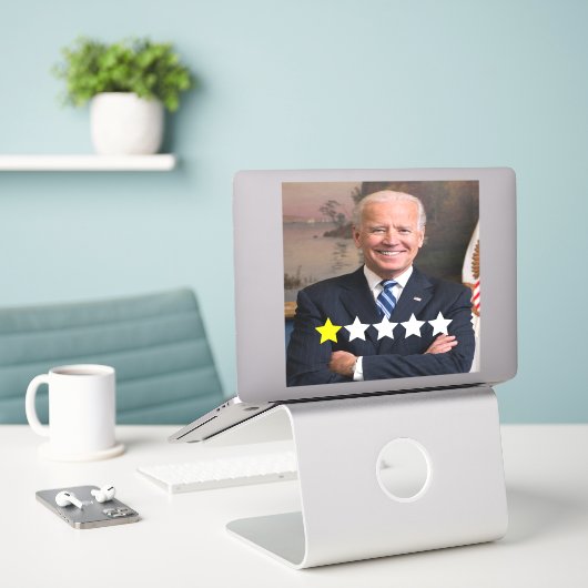 Sticker Président Joe Biden Approbation (Ordinateur portable sur le bureau)
