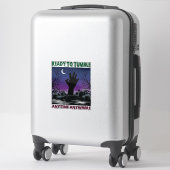 Sticker Prêt à Bascule Main de Zombie Halloween Cimetière (Sur valise)