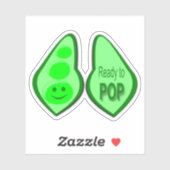 Sticker Prêt à cueillir des pois verts (Feuille)