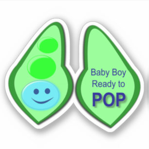 Sticker Prêt pour la pop Baby Boy Pea Blue
