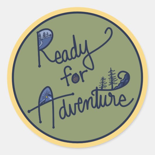 Sticker prêt pour l'aventure (Devant)