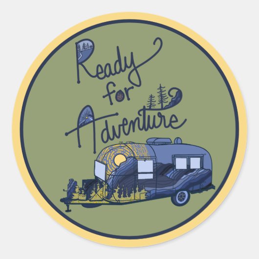 Sticker prêt pour l'aventure (Devant)