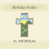 Sticker Prêtre croisé anniversaire Personnalisé (Devant)