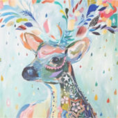 Sticker Pretty Modern Deer Art Flower Antlers (Devant)