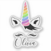 Sticker Pretty Pastel Unicorn Nom (Devant)