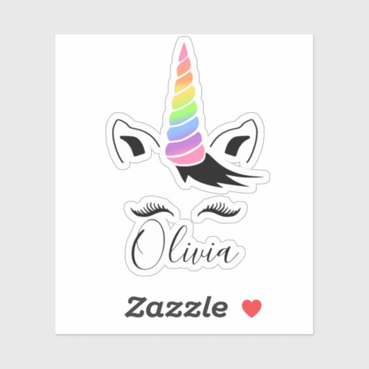 Sticker Pretty Pastel Unicorn Nom (Feuille)