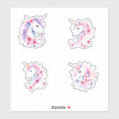 Sticker Pretty Unicorns Flowers In Mane (Feuille)