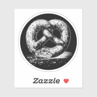 Sticker Pretzel blanc à impression simple