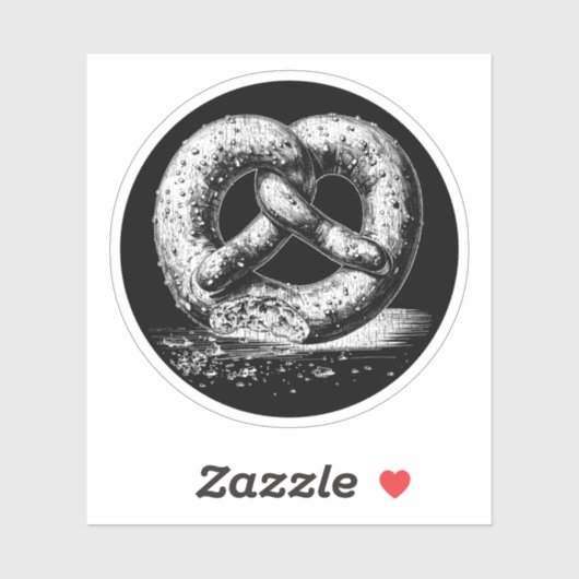 Sticker Pretzel blanc à impression simple (Feuille)
