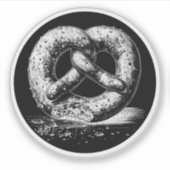 Sticker Pretzel blanc à impression simple (Devant)