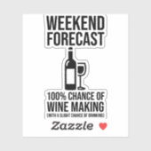 Sticker Prévisions de week-end - 100% de chances de vinifi (Feuille)
