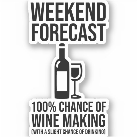 Sticker Prévisions de week-end - 100% de chances de vinifi (Devant)