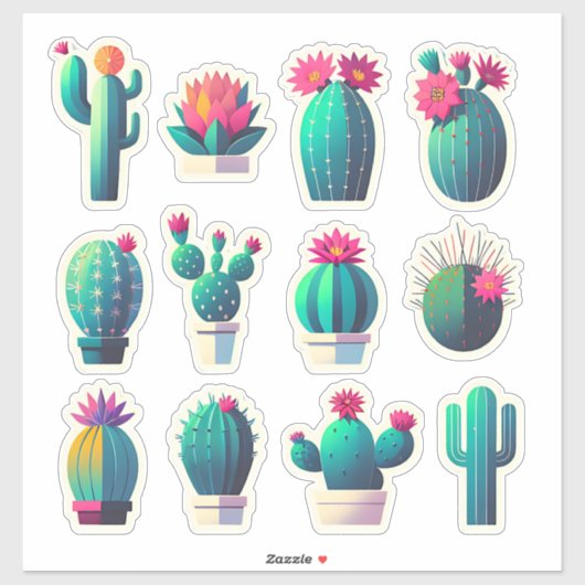 Sticker "Prickly & Pretty - Collection Cactus" (Feuille)