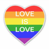 Sticker Pride arc-en-ciel coeur Gay pride amour est amour (Devant)