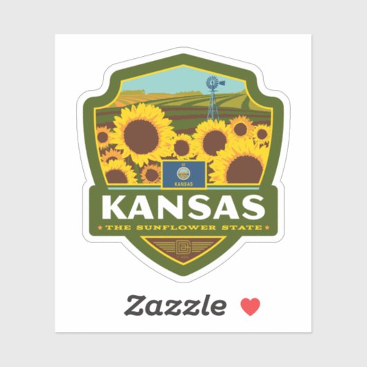 Sticker Pride d'état | Kansas (Feuille)