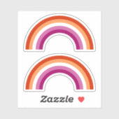 Sticker Pride lesbienne arc-en-ciel (Feuille)