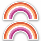 Sticker Pride lesbienne arc-en-ciel (Devant)