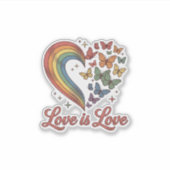 Sticker Pride Papillon Cœur Amour Est Amour Conception de (Devant)