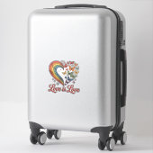 Sticker Pride Papillon Cœur L'Amour Est L'Amour Conception (Sur valise)