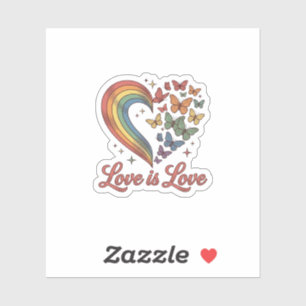 Sticker Pride Papillon Cœur L'Amour Est L'Amour Conception